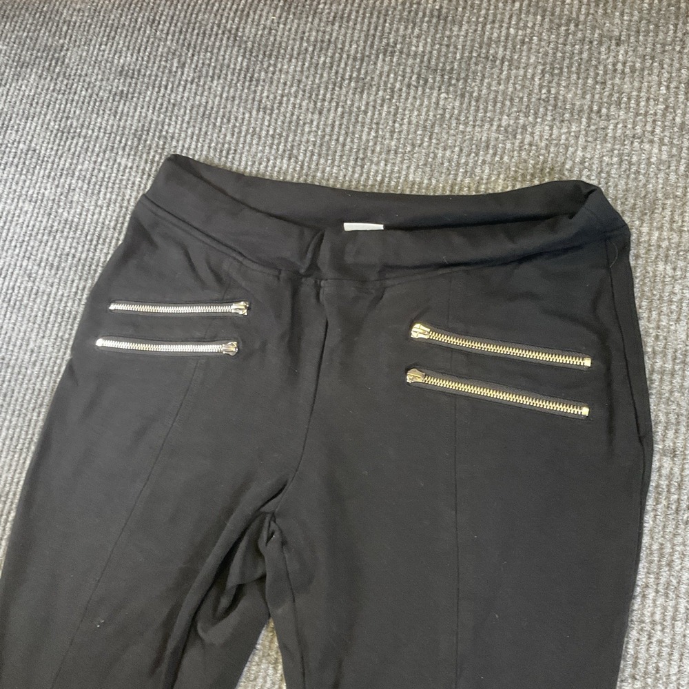 Bagatelle Collection Black Moto Style Pull On Pants Women's (65% Rayon)